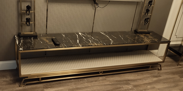 酒店房间香槟金不锈钢电视柜