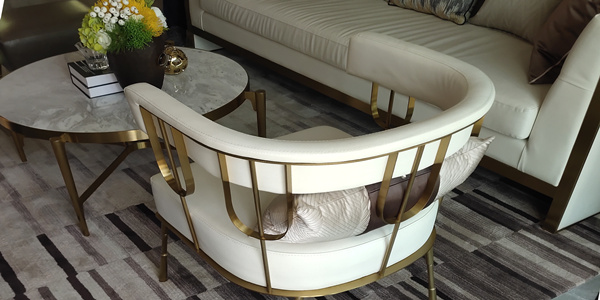 别墅定制型香槟金不锈钢家具