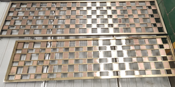 钛金红古铜双色不锈钢屏风