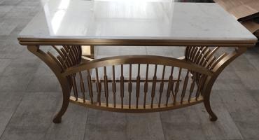 仿古酒店钛金不锈钢桌子