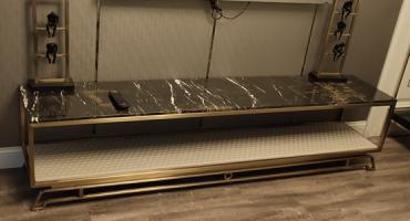 酒店房间香槟金不锈钢电视柜