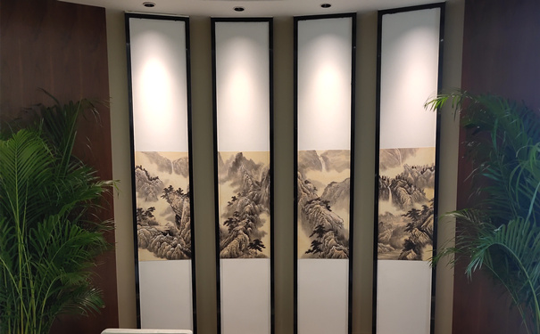 酒店夹绢黑钛不锈钢屏风